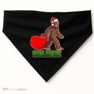 Believe In Santa Bigfoot USA-Made Doggie Bandana