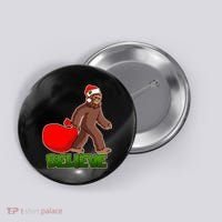 Believe In Santa Bigfoot Button thumb 0