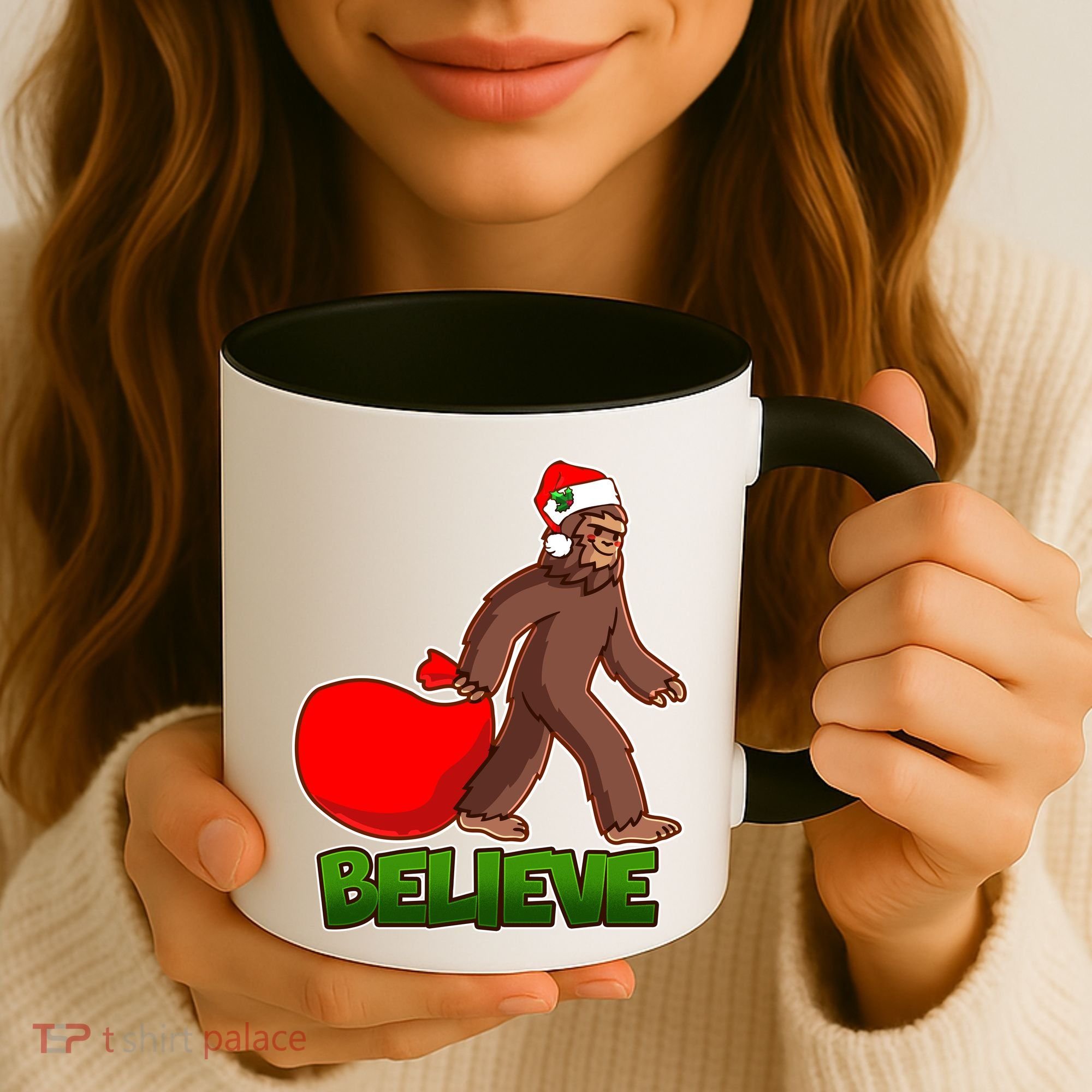 Believe In Santa Bigfoot Coffee Mug