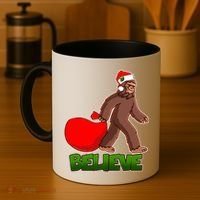 Believe In Santa Bigfoot Coffee Mug thumb 4