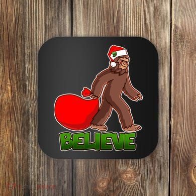 Believe In Santa Bigfoot Coaster