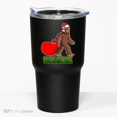Believe In Santa Bigfoot Tumbler
