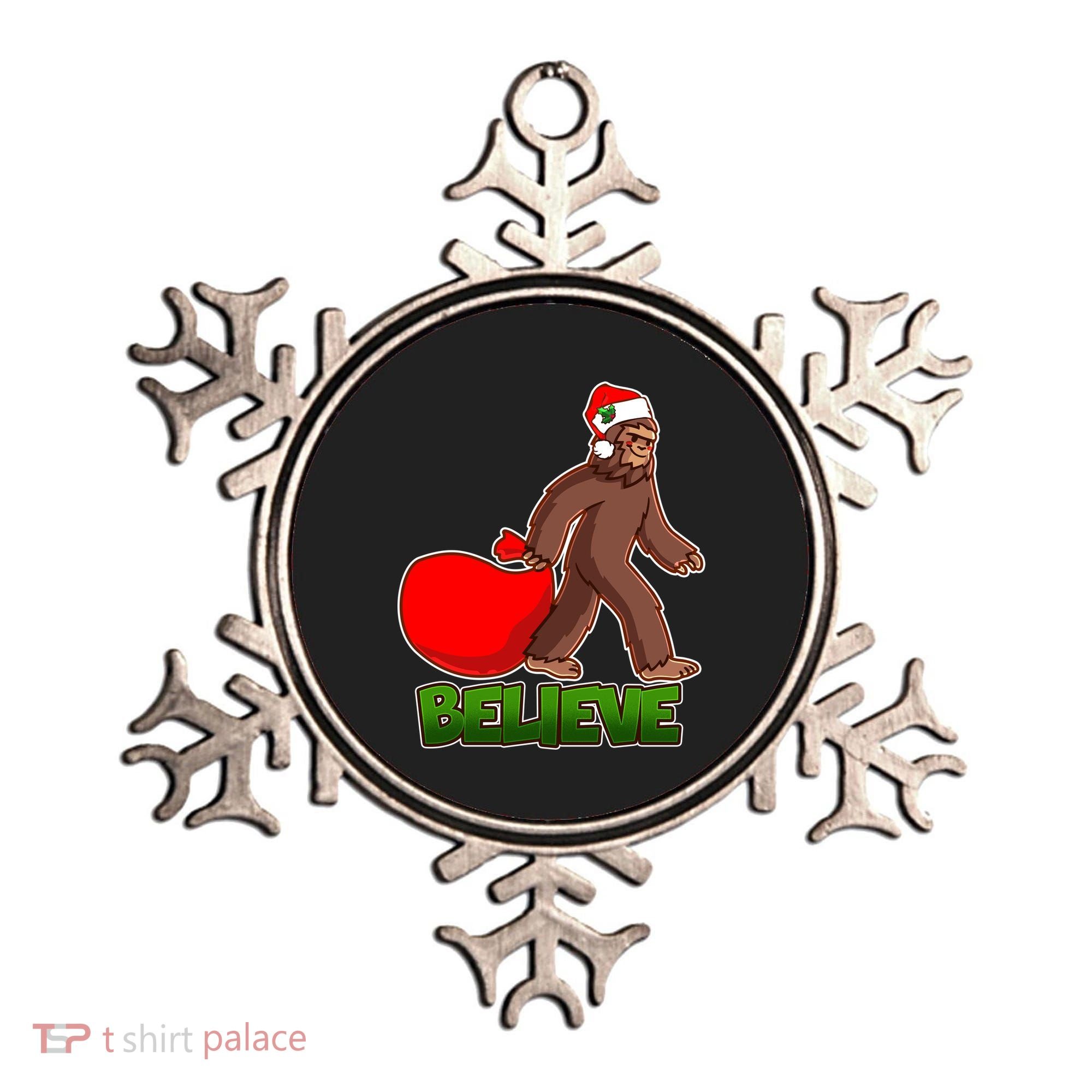 Believe In Santa Bigfoot Ornament