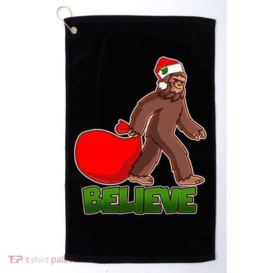 Believe In Santa Bigfoot Golf Towel