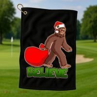 Believe In Santa Bigfoot Golf Towel thumb 1