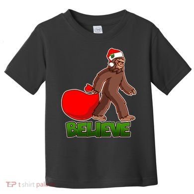 Believe In Santa Bigfoot Toddler T-Shirt