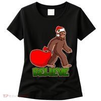 Believe In Santa Bigfoot Women's T-Shirt thumb 0