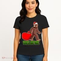 Believe In Santa Bigfoot Women's T-Shirt thumb 4