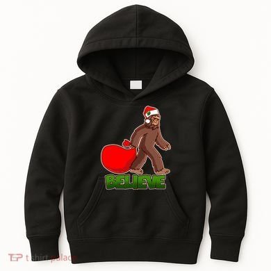 Believe In Santa Bigfoot Kids Hoodie