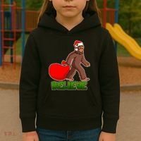 Believe In Santa Bigfoot Kids Hoodie thumb 3