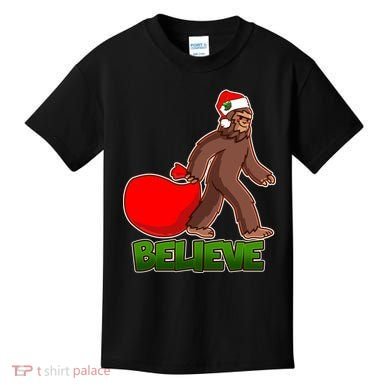 Believe In Santa Bigfoot Kids T-Shirt