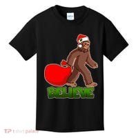 Believe In Santa Bigfoot Kids T-Shirt thumb 0