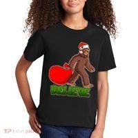 Believe In Santa Bigfoot Kids T-Shirt thumb 2