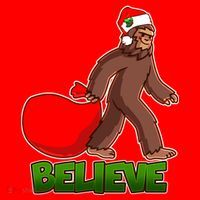 Believe In Santa Bigfoot Santa Hat thumb 1