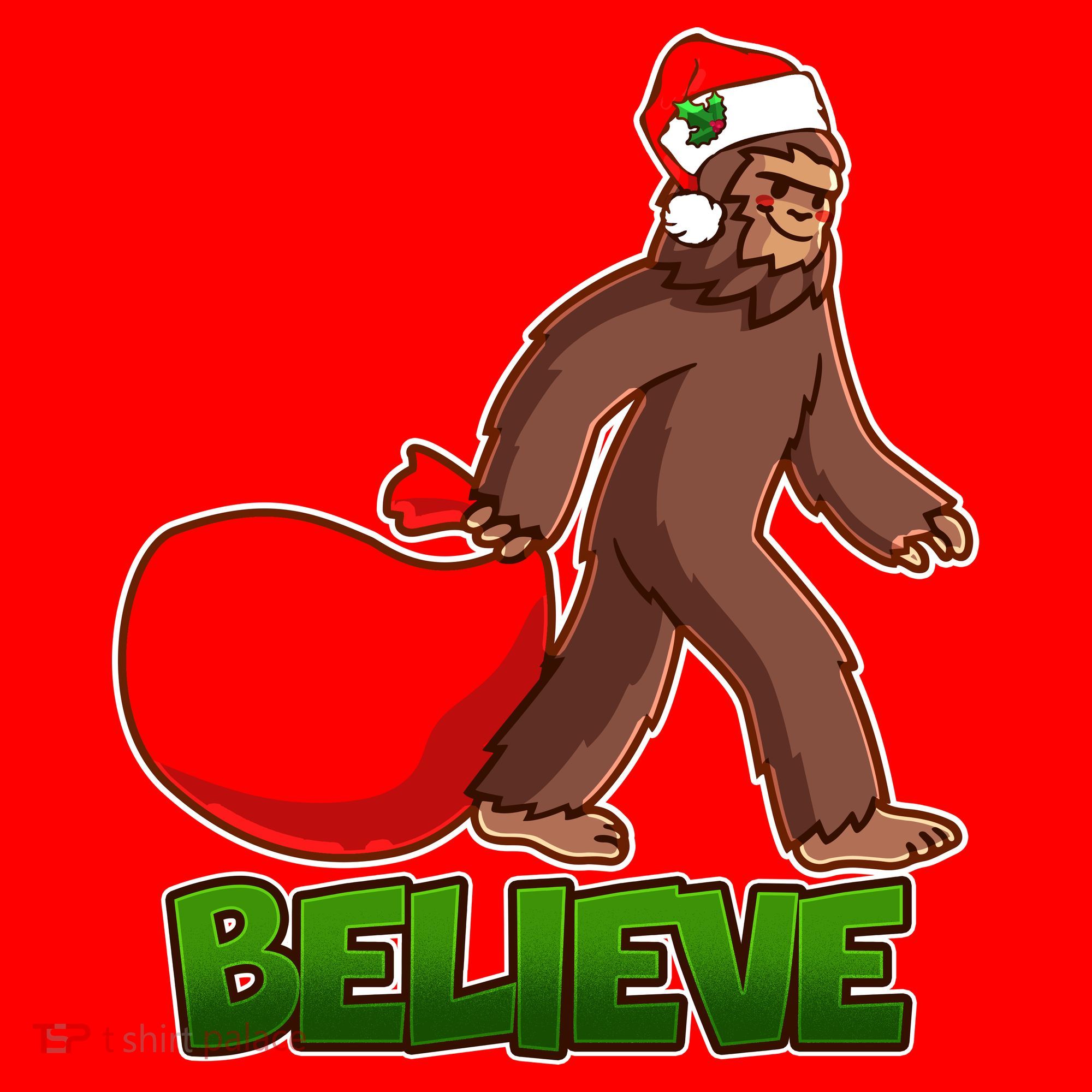 Believe In Santa Bigfoot Santa Hat