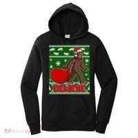 Believe In Santa Bigfoot Ugly Christmas Women's Hoodie thumb 0