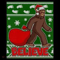 Believe In Santa Bigfoot Ugly Christmas Women's Hoodie thumb 2