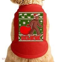 Believe In Santa Bigfoot Ugly Christmas Doggie Tank thumb 0