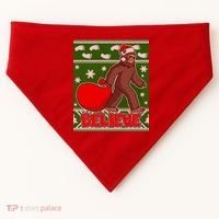 Believe In Santa Bigfoot Ugly Christmas USA-Made Doggie Bandana thumb 0