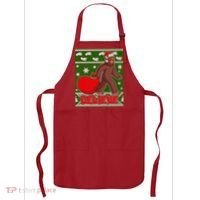 Believe In Santa Bigfoot Ugly Christmas Apron thumb 0