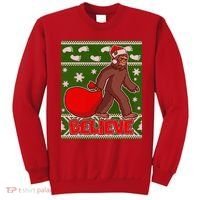 Believe In Santa Bigfoot Ugly Christmas Sweatshirt thumb 0