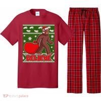 Believe In Santa Bigfoot Ugly Christmas Pajama Set thumb 0