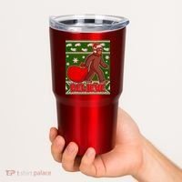 Believe In Santa Bigfoot Ugly Christmas Tumbler thumb 2