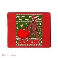 Believe In Santa Bigfoot Ugly Christmas Mousepad thumb 0
