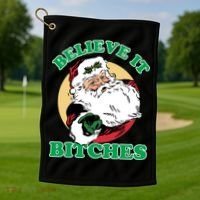 Believe It Bitches - Santa Funny Christmas Golf Towel thumb 1