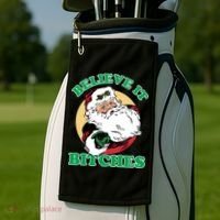 Believe It Bitches - Santa Funny Christmas Golf Towel thumb 2