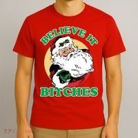 Believe It Bitches - Santa Funny Christmas T-Shirt thumb 3