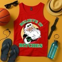 Believe It Bitches - Santa Funny Christmas Tank Top thumb 4