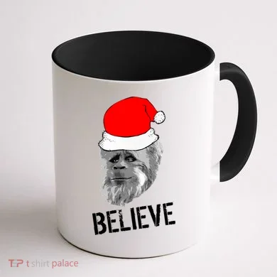 Believe Santa Sasquatch Coffee Mug back
