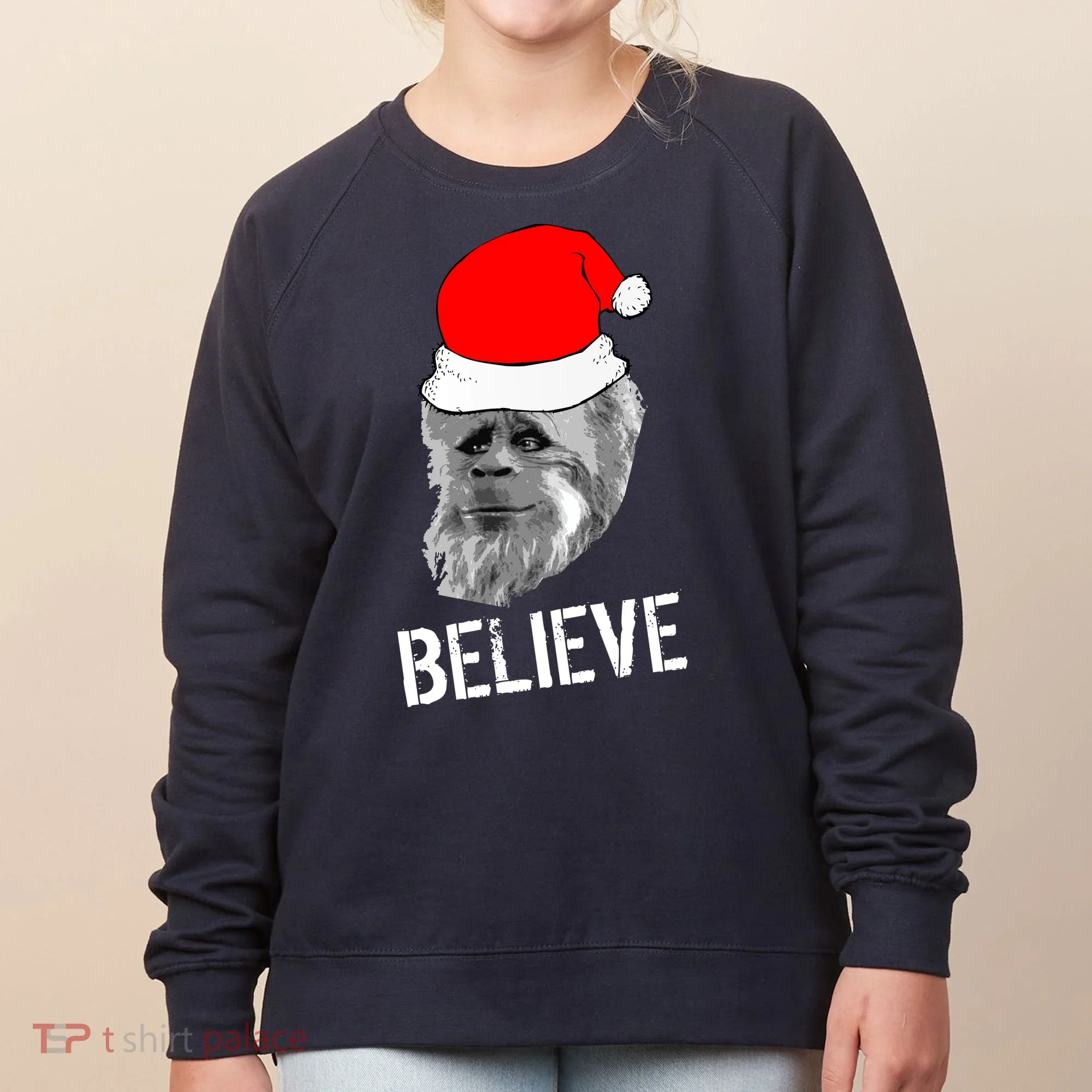 Believe Santa Sasquatch Women's Sweatshirt