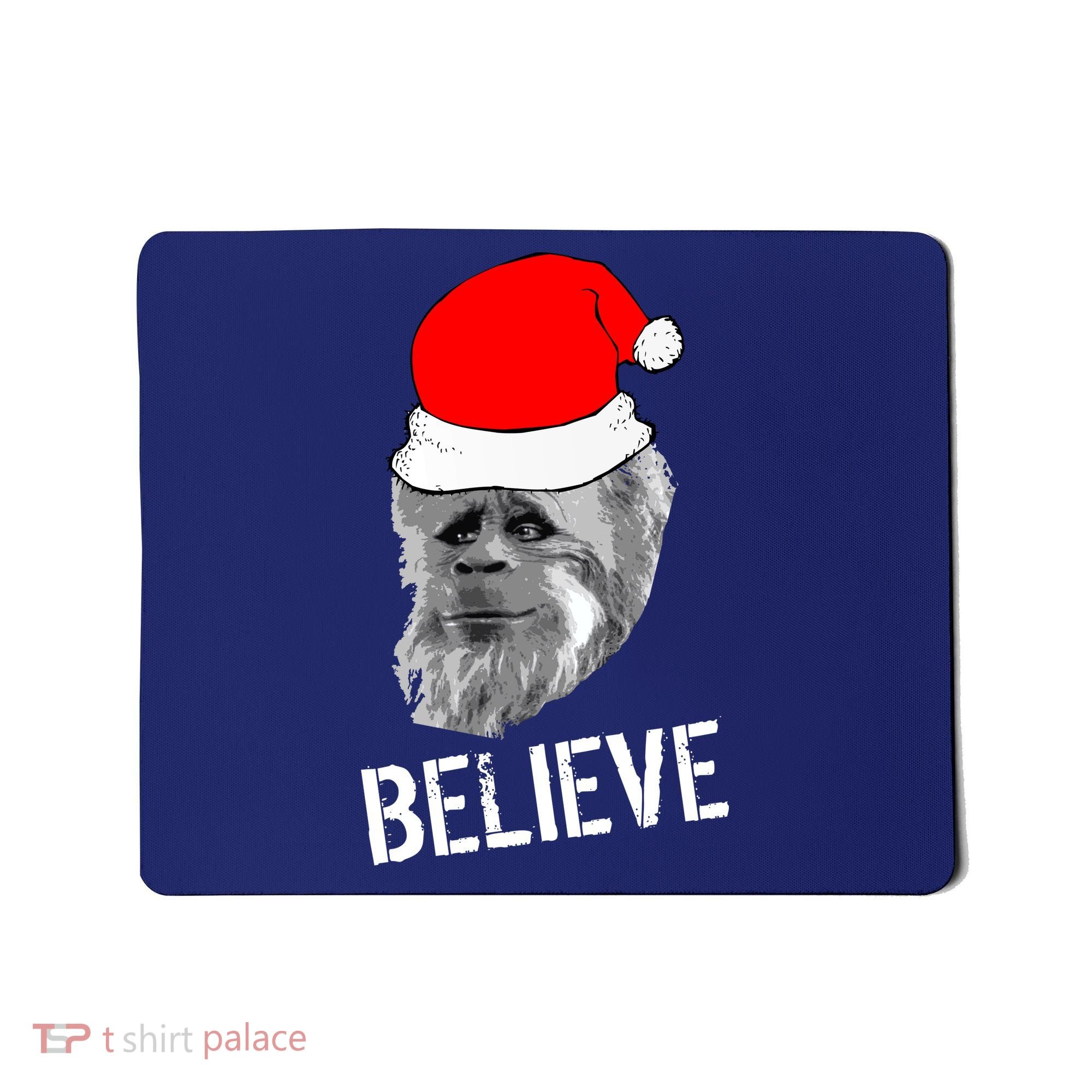 Believe Santa Sasquatch Mousepad