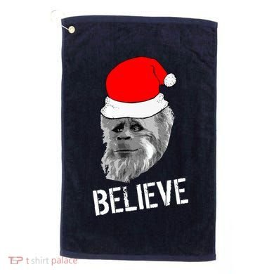 Believe Santa Sasquatch Golf Towel