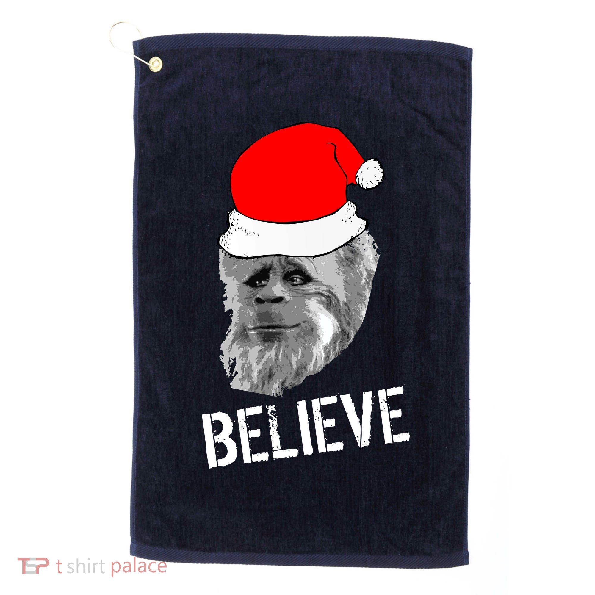 Believe Santa Sasquatch Golf Towel