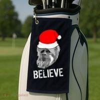 Believe Santa Sasquatch Golf Towel thumb 2