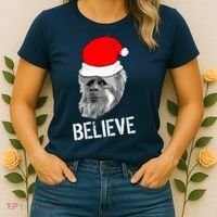 Believe Santa Sasquatch Women's T-Shirt thumb 2