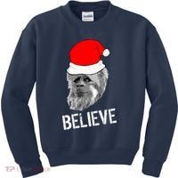 Believe Santa Sasquatch Kids Sweatshirt thumb 0