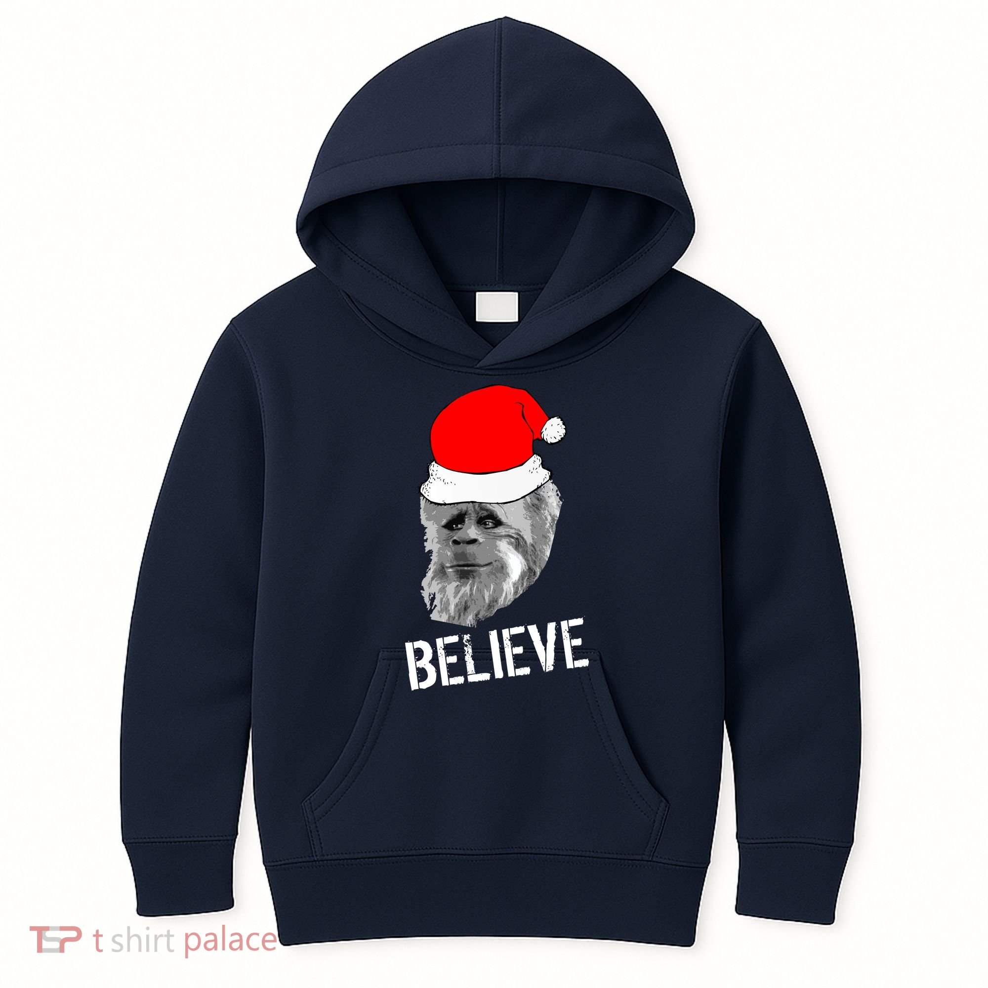 Believe Santa Sasquatch Kids Hoodie