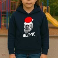 Believe Santa Sasquatch Kids Hoodie thumb 3