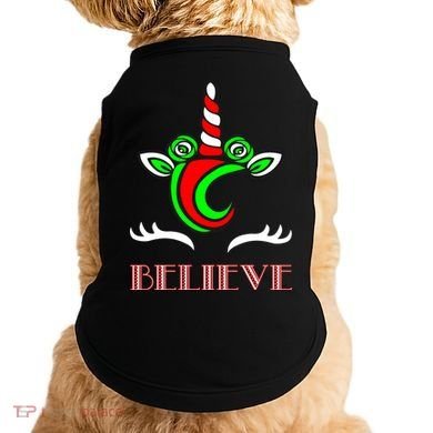Believe Unicorn Christmas Doggie Tank