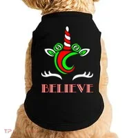 Believe Unicorn Christmas Doggie Tank thumb 0