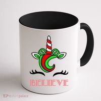 Believe Unicorn Christmas Coffee Mug thumb 1