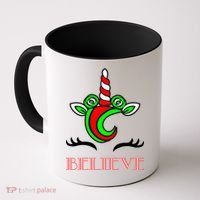 Believe Unicorn Christmas Coffee Mug thumb 0