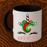Believe Unicorn Christmas Coffee Mug thumb 2