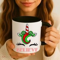 Believe Unicorn Christmas Coffee Mug thumb 3