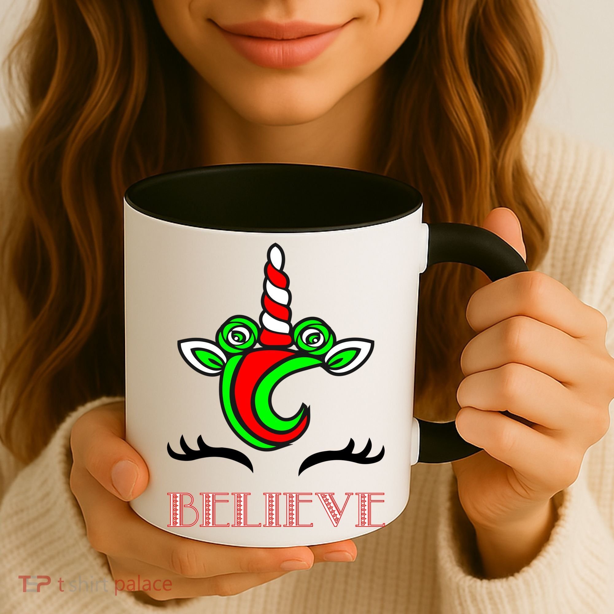 Believe Unicorn Christmas Coffee Mug
