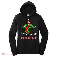 Believe Unicorn Christmas Women's Hoodie thumb 0